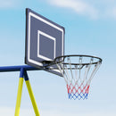 Set Altalena da Giardino 4 in 1 per Bambini 3-8 Anni con 2 Altalene Canestro e Porta da Calcio Multicolore      