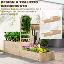 Fioriera Rialzata con Grigliato per Rampicanti e Divisorio 222x63x132 cm in Legno di Abete    