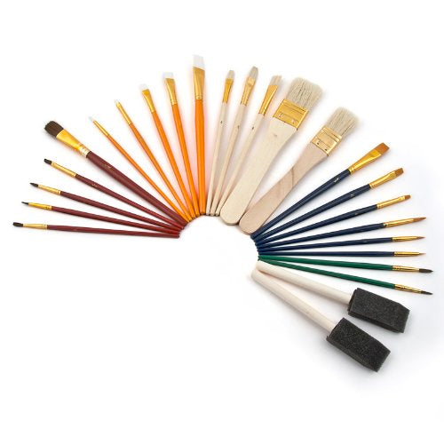 Set 25 Pennelli Tondi Piatti Artic e a Spugna per Pittura online