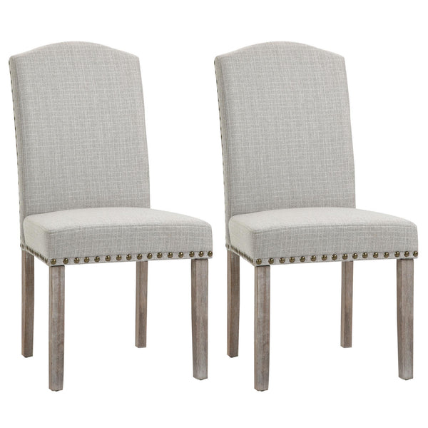 Set 2 Sedie Imbottite 51x64x99,5 cm in Tessuto Grigio chiaro acquista