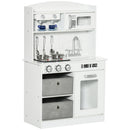Cucina Giocattolo per Bambini 60,1x31,7x92,9 cm con Luci e Utensili in MDF e PP Bianca