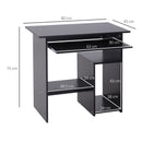 Scrivania Moderna Porta PC e Ripiano Tastiera Estraibile 80x45x75 cm Nero  