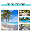 Set di 2 Lettini Prendisole 59x169x66 cm e Tavolino con Piano in Vetro Grigio      