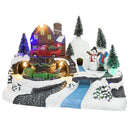 Villaggio Natalizio 24x16x17 cm con Pupazzo Luci Suoni e Movimento