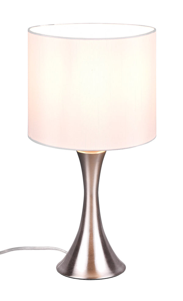 online Lampada da Tavolo da Interno Attacco E27 in Metallo Nichel Satinato