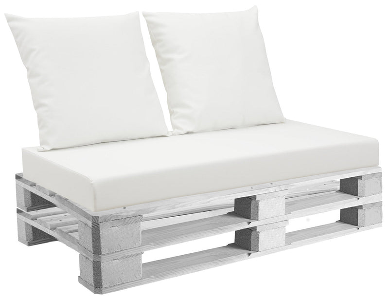 Cuscini per Pallet 120x80 cm Seduta e Schienale in Similpelle Mariotti Belem Bianco