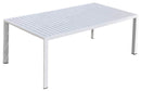 Set Tavolo e 6 Sedie da Giardino in Alluminio e Textilene Bianco