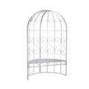 Panchina da Giardino in Ferro con Cupola 118,5x57H186cm Viareggio Bianco