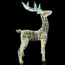 Renna Luminosa Natalizia Bianco Iridescente 120 cm con 500 LED Addobbo di Natale