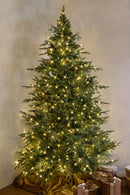 Albero di Natale Artificiale H200 cm Abete Gran Sasso 2703 Tips 400 Led Verde