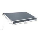 Telo di Ricambio per Tenda Parasole Retrattile 4x3 m in Poliestere Anti UV 50+ Grigio      