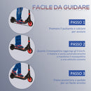 Monopattino Elettrico Pieghevole per Bambini Altezza Regolabile 75-80 cm Nero e Rosso  