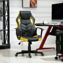 Sedia da Gaming Girevole Reclinabile in Similpelle  Nera e Gialla