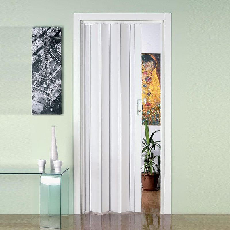 Porta a Soffietto da Interno 88,5x214 cm in PVC Florance Bianca Pastello
