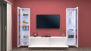 Parete Attrezzata Soggiorno 260x30x180 cm Maruska n°12 Bianco Lucido