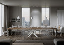 Tavolo Allungabile 160-420x90x77 cm Volantis Premium Noce Telaio Bianco 