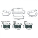 Set Salotto da Giardino Divano 2 Poltrone e Tavolino con Cuscini in Wicker Marrone