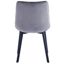Set 4 Sedie da Pranzo Rivestimento Velluto Grigio Sedia Ufficio Casa Ergonomica
