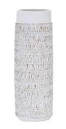 Vaso Nairobi Oval 19x50x12 cm in Poliresina Bianco
