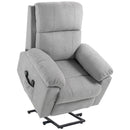 Poltrona Alzapersona Reclinabile a 135° con 8 Punti Massaggianti e Poggiapiedi 89x99x103 cm Grigio Chiaro  