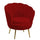 Poltrona Imbottita 73x72xh49/77 cm in Tessuto Velluto Tulipan Rosso