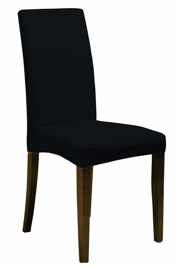 sconto Set 2 Coprisedie con Schienale Elasticizzati in Poliestere Nero