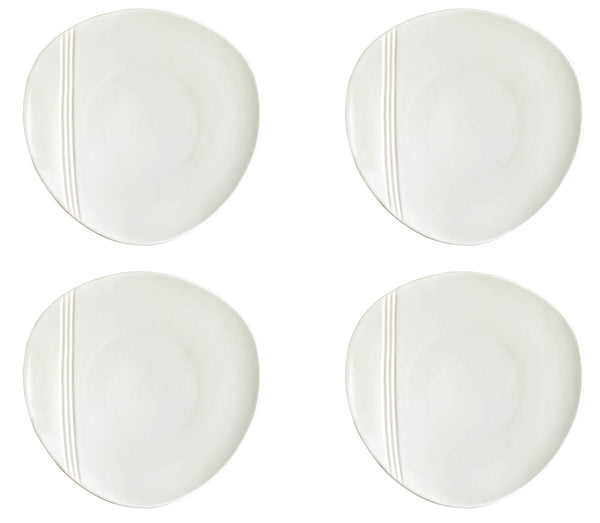 sconto Set 4 Sottopiatti Piani Ø31 cm in Porcellana Allluminica Kaleidos Aluxina Miami Bianchi