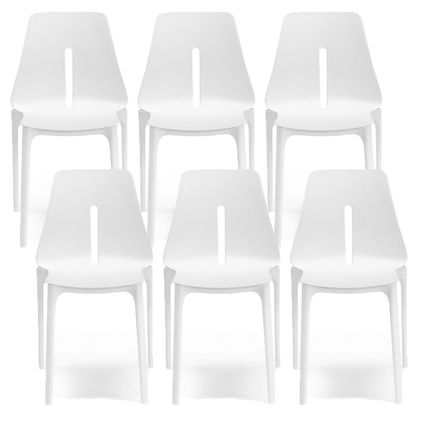 online Set 6 Sedie 55x 51x85 cm in Polipropilene Lisbona Bianca
