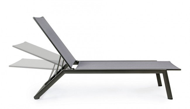 Set 4 Lettini Prendisole da Giardino 67x194x95h cm Cruise con Ruote Antracite 