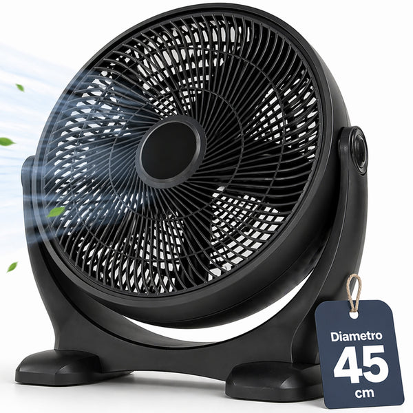 Ventilatore da Pavimento Ø45 cm Inclinazione Variabile Potenza 75W Nero online