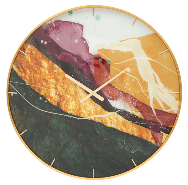 Orologio da Parete Mity 5x80x5 cm in Vetro MDF e Metallo Multicolor prezzo