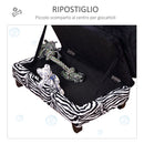 Divano per Animali Domestici con Vano Portaoggetti Nero e Bianco 57x34x36 cm 