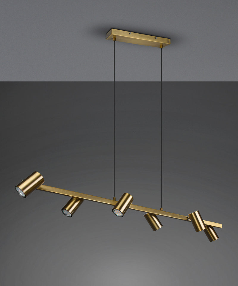 Lampada a Sospensione da Interno Attacco GU10 in Metallo Ottone anticato