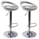 Set 2 Sgabelli con Alzata a Gas e Seduta Girevole in ABS Seattle Silver Lucido