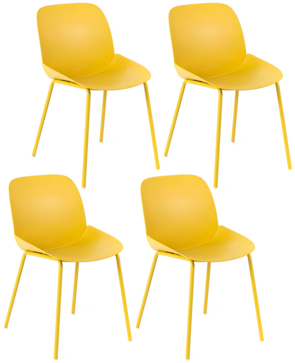 sconto Set 4 Sedie 55x46xH79 cm in Polipropilene Eva Senape