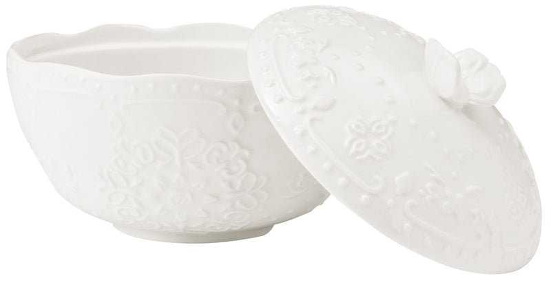 Coppetta Ø15x8 cm con Coperchio in Porcellana Kaleidos Charme Bianca