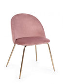 Set 4 Sedie 49x55x77h cm Tanya Velluto Rosa 