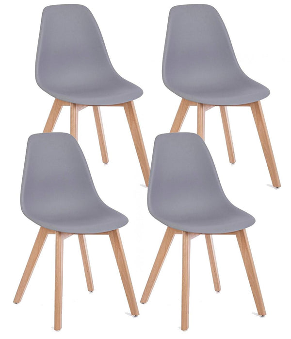 acquista Set 4 Sedie 51,5x46,5x86 cm in Plastica Grigio