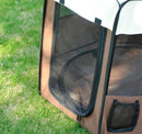 Box Recinto per Cani Pieghevole in Oxford Marrone-crema Ø116x71 cm 