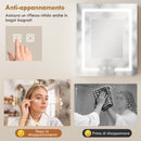 Armadietto Bagno con Specchio 50x15x60 cm Luce LED Regolabile e Sistema Antiappannamento in MDF Bianco      