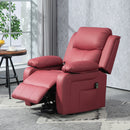 Poltrona Alzapersona Reclinabile con Poggiapiedi e Telecomando 76x90x105 cm Rosso  