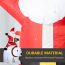 Babbo Natale Gonfiabile con Orso Polare 130x80x180 cm con Luci LED per Esterno e Interno