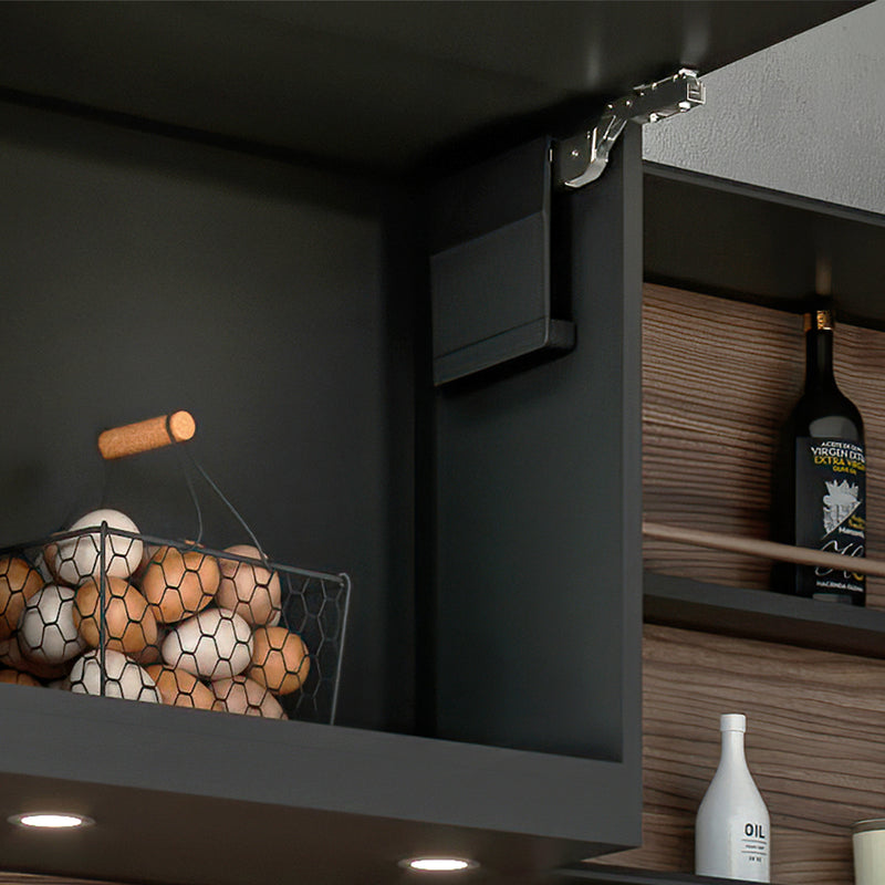 Braccetto per Ante a Ribalta Forza 3200 - 9000 Plastica Grigio Antracite Acciaio e Tecnoplas Emuca