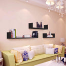 Set 3 mensole a forma di u 30-40-50 cm Portaoggetti da parete Neri