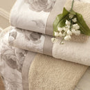 Set Spugna 4 Pezzi Asciugamani Viso + Ospite con Balza Stampata Garrini Lauren Corda