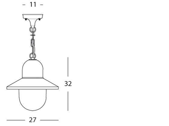 Lampada Sospesa in Alluminio Colore Grigio per Esterno Linea Ice Livos