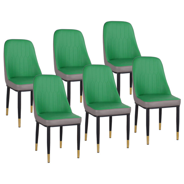 prezzo Set 6 Sedie Imbottite 45x42x92 cm in Similpelle Verdi