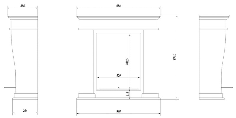 Camino a Bioetanolo da Pavimento 98,8x35,5 cm Flig Boulder Bianco