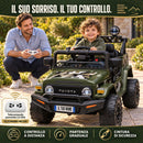 Macchina Elettrica per Bambini Fuoristrada Toyota Fj Cruiser 12V Telecomando Ruote in Gomma e Sedile in Pelle Verde Militare
