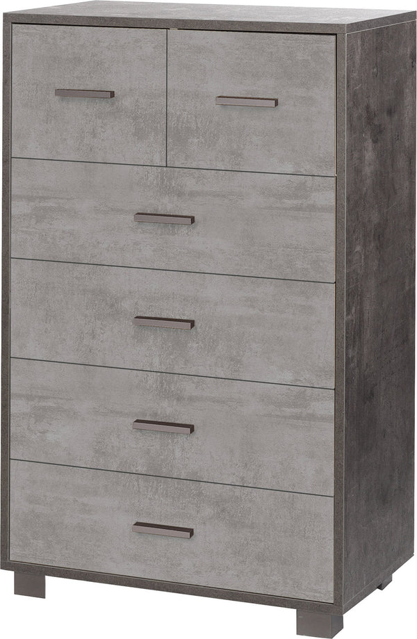 online Cassettiera 4+2 Cassetti 70x112x41 cm Ossido Nero/Cemento